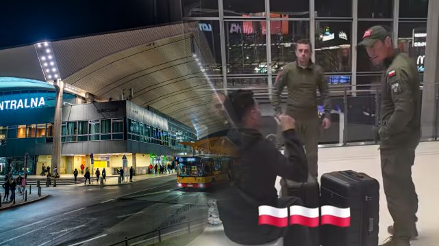 „Brawo Putin” i przebierańcy na dworcu. Sprawę „patroli obywatelskich” bada stołeczna policja